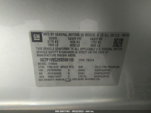 3GTP1VEC2EG508100 GMC Sierra 1500 Slt