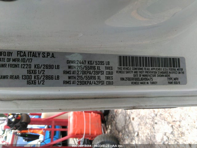 ZFBERFBB0J6H96475 RAM Promaster City Tradesman Slt