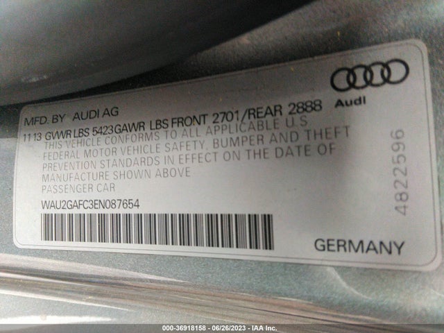 WAU2GAFC3EN087654 Audi A7 3.0 Prestige