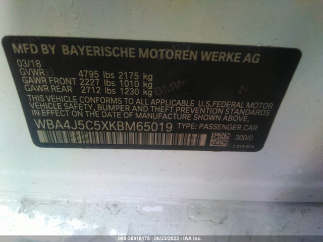 WBA4J5C5XKBM65019 BMW 4 Series 440i