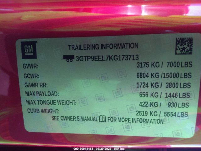 3GTP9EEL7KG173713 GMC Sierra 1500 At4