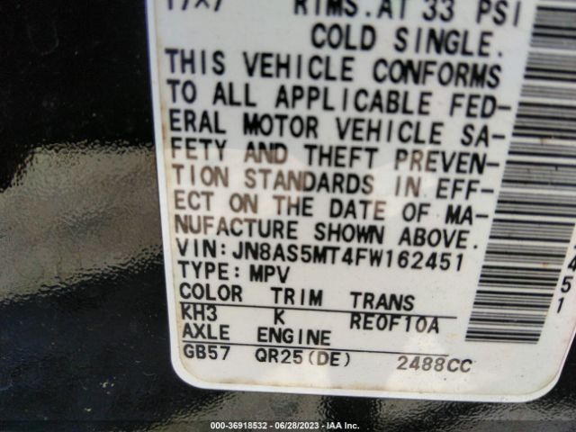 JN8AS5MT4FW162451 Nissan Rogue Select S