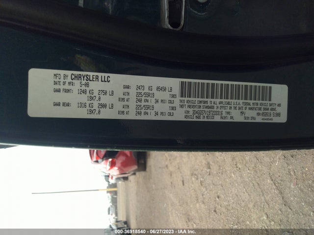 2009 DODGE JOURNEY SXT VIN: 3D4GG57V19T233316