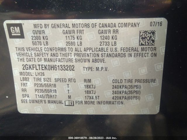 2GKFLTEK0H6133202 GMC Terrain Sle