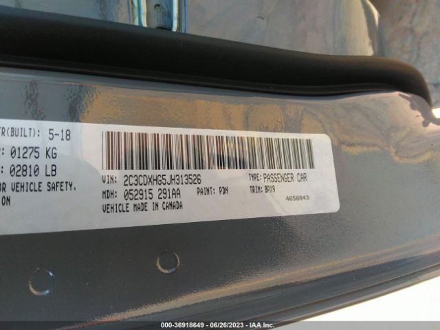 2C3CDXHG5JH313526 Dodge Charger Sxt Plus
