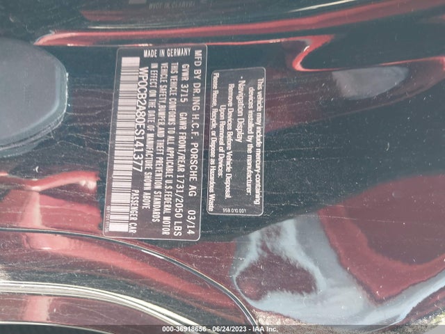 2014 Porsche Boxster, VIN: WP0CB2A80ES141377