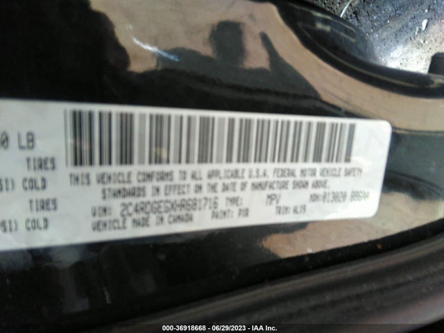 Dodge Grand Caravan Gt 2017 2C4RDGEGXHR681716 Image 9