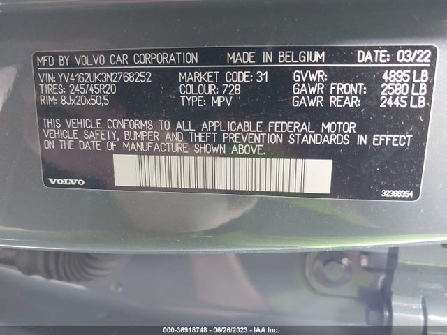 2022 Volvo XC40, VIN: YV4162UK3N2768252