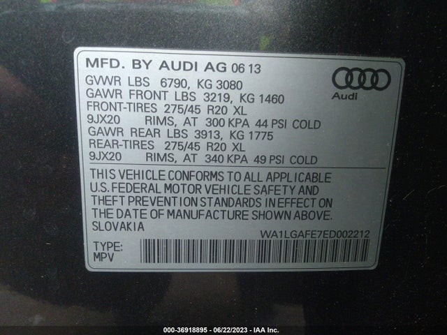 WA1LGAFE7ED002212 Audi Q7 3.0t Premium Plus