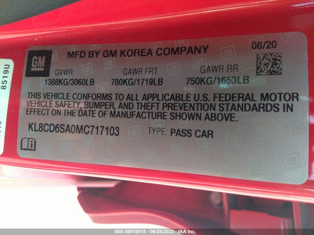 Chevrolet SPARK 1LT 2021 KL8CD6SA0MC717103 Image 9