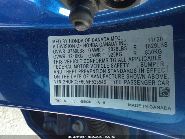 Honda Civic Sedan Lx 2021 2HGFC2F60MH523546 Image 15