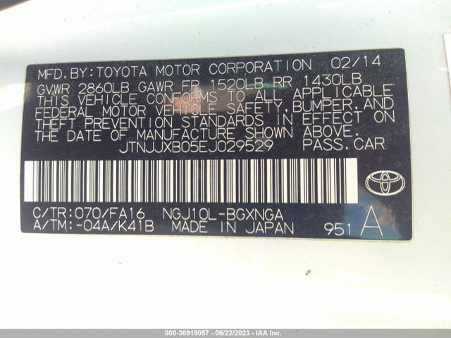 JTNJJXB05EJ029529 Scion IQ