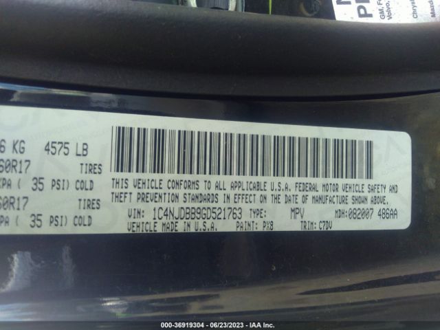 1C4NJDBB9GD521763 Jeep Compass Sport