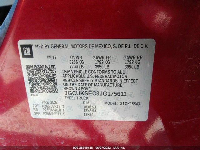 Chevrolet Silverado 1500 Ltz 2018 3GCUKSEC3JG175611 Image 16