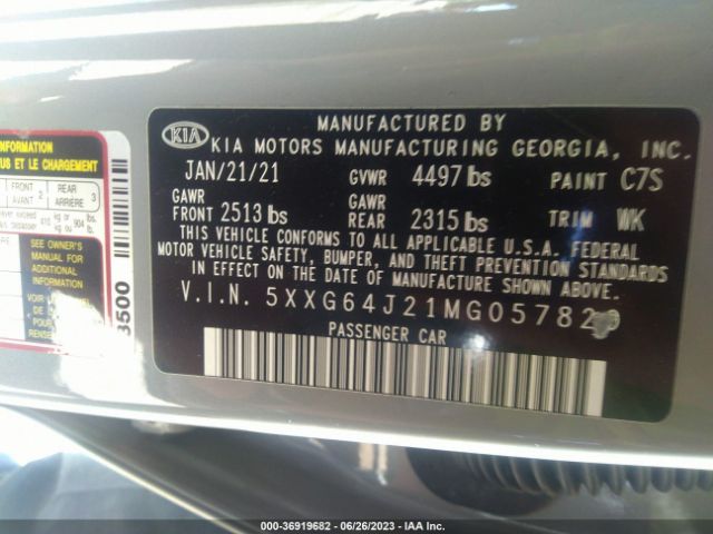 5XXG64J21MG057820 KIA K5 Gt-line