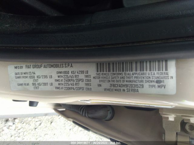ZFBCFADH9FZ031529 Fiat 500L TREKKING