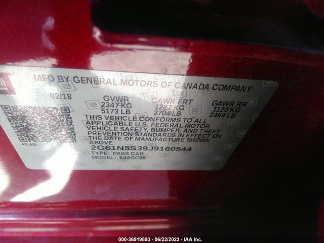 2G61N5S39J9160544 Cadillac XTS LUXURY