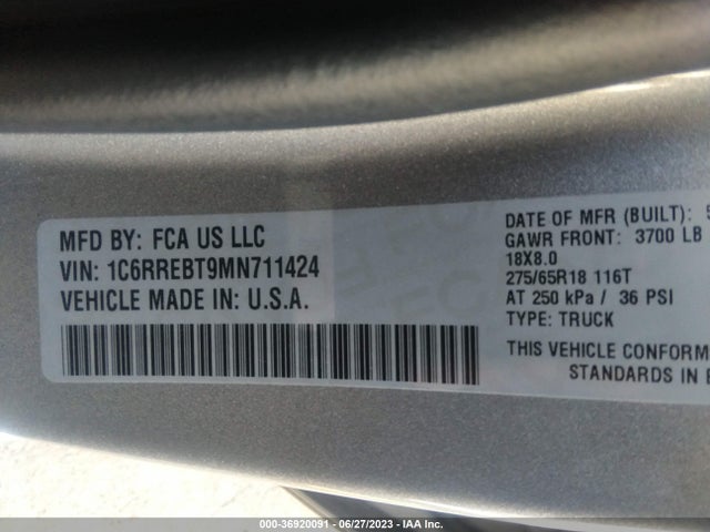 1C6RREBT9MN711424 RAM 1500 Lone Star