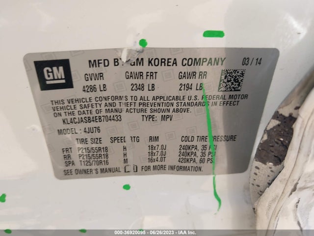 Buick Encore 2014 KL4CJASB4EB704433 Image 16