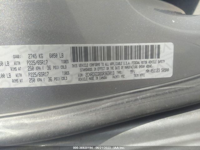 2C4RDGCG6GR363013 Dodge Grand Caravan Sxt