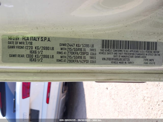 ZFBERFAB8J6L50735 RAM Promaster City Tradesman