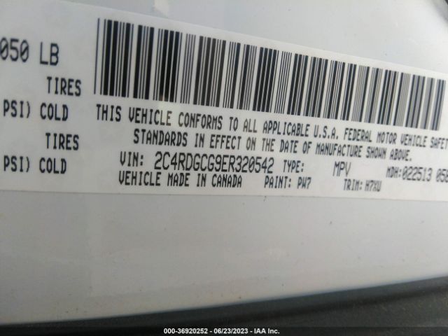 2C4RDGCG9ER320542 Dodge Grand Caravan Sxt