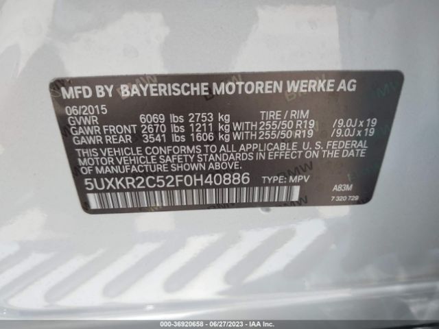 5UXKR2C52F0H40886 BMW X5 Sdrive35i
