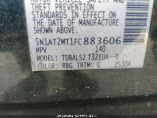 5N1AT2MT1FC883606 Nissan Rogue Sl