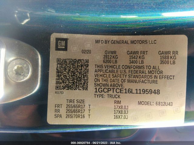 Chevrolet Colorado 4wd Lt 2020 1GCPTCE16L1195948 Image 15