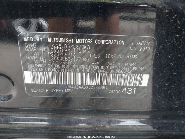 2018 MITSUBISHI OUTLANDER PHEV JA4J24A5XJZ046894 Photo 8