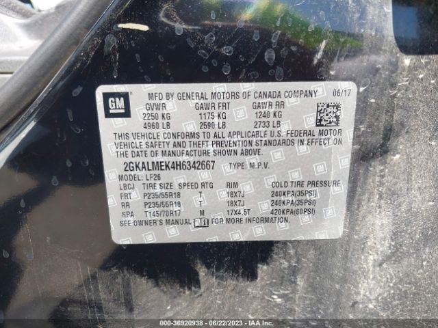 2GKALMEK4H6342667 GMC Terrain Sle