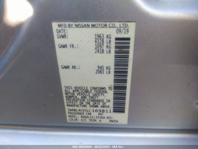 1N4BL4CV3LC169811 Nissan Altima 2.5 Sr