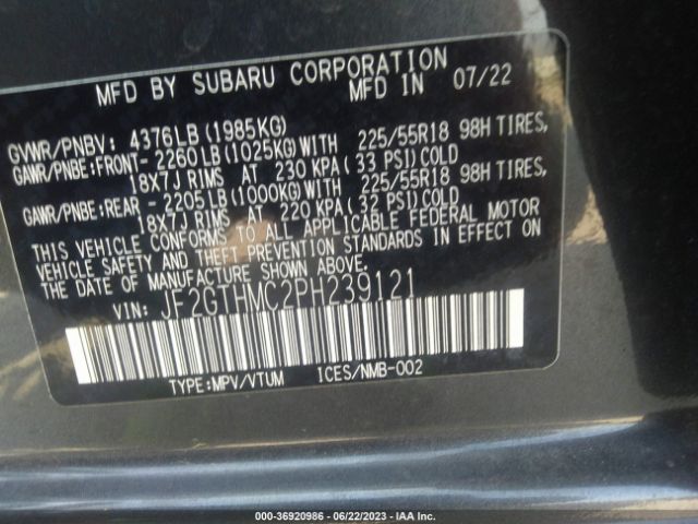 JF2GTHMC2PH239121 Subaru Crosstrek Limited