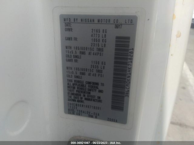 3N6CM0KN1HK718281 Nissan Nv200 Compact Cargo S