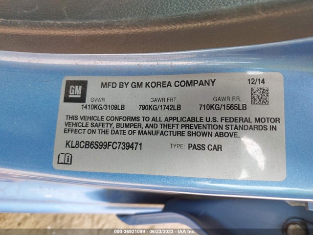Chevrolet SPARK LS 2015 KL8CB6S99FC739471 Image 15