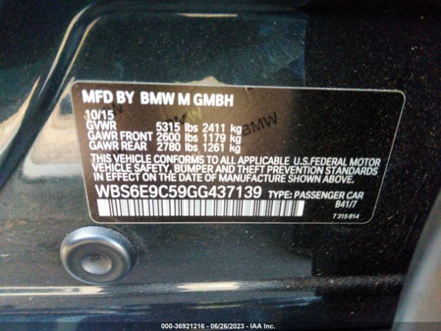 WBS6E9C59GG437139 BMW M6