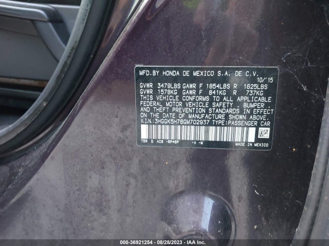 Honda FIT EX 2016 3HGGK5H76GM702937 Image 9