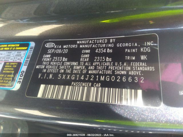 5XXG14J21MG026632 KIA K5 LXS