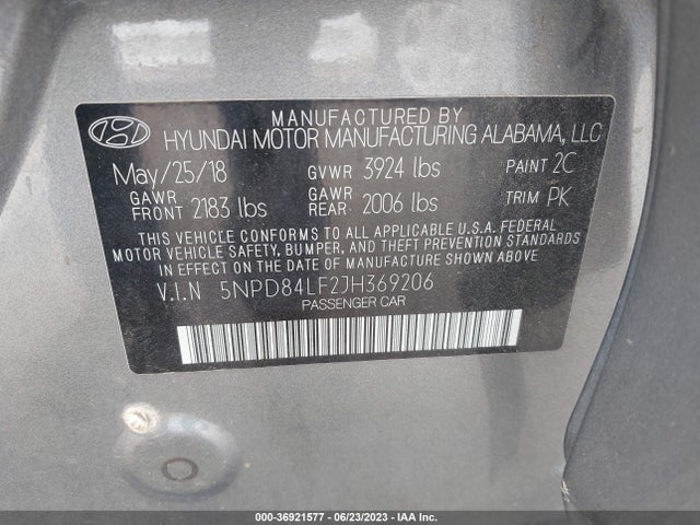 Hyundai Elantra Value Edition 2018 5NPD84LF2JH369206 Image 10