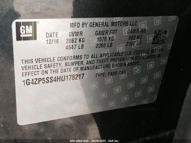 1G4ZP5SS4HU178217 Buick Lacrosse Essence
