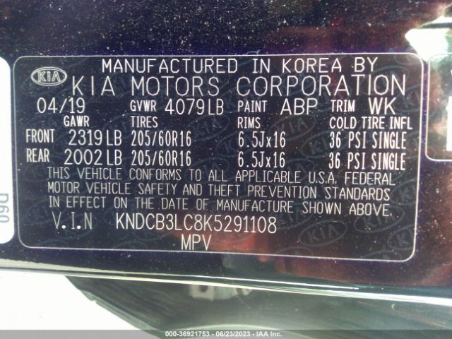 KNDCB3LC8K5291108 KIA NIRO FE