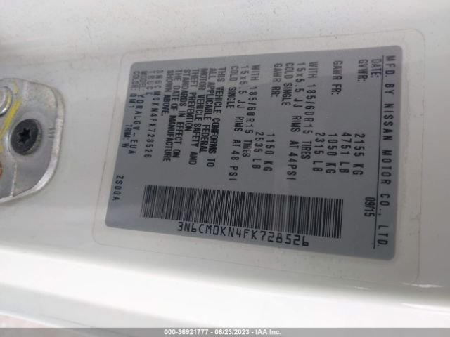 3N6CM0KN4FK728526 Nissan Nv200 S/sv