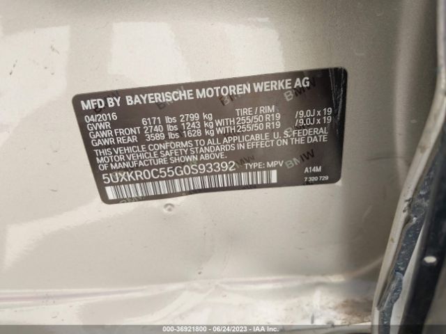 5UXKR0C55G0S93392 BMW X5 Xdrive35i
