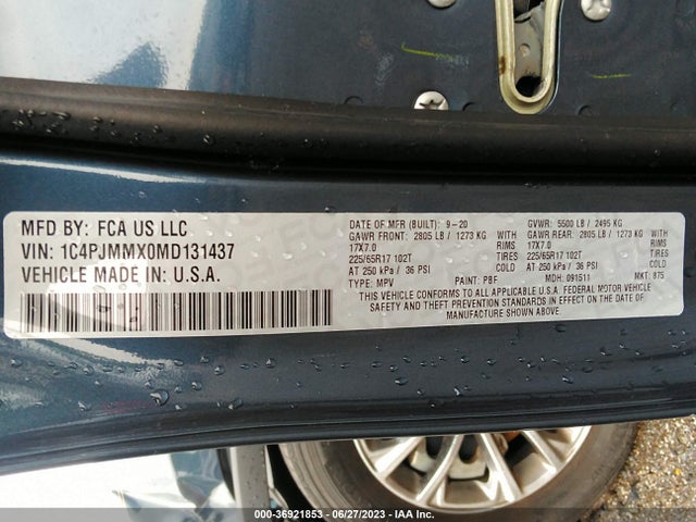 1C4PJMMX0MD131437 Jeep Cherokee Latitude Lux