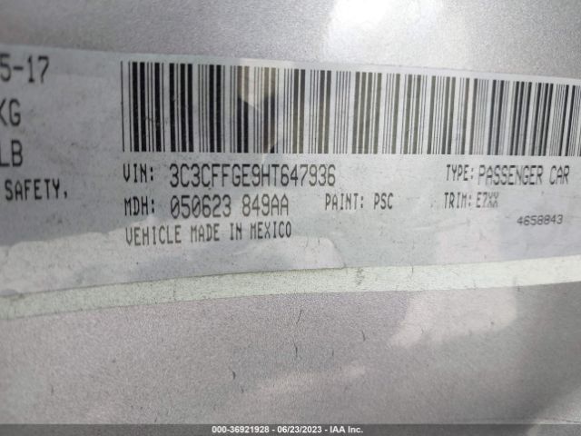 3C3CFFGE9HT647936 Fiat 500E