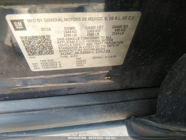Chevrolet TRAX LS 2019 3GNCJKSB6KL126221 Image 9