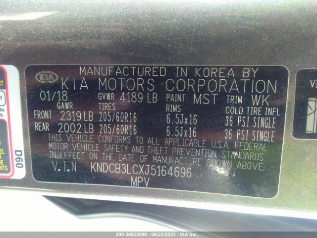 KNDCB3LCXJ5164696 KIA NIRO LX