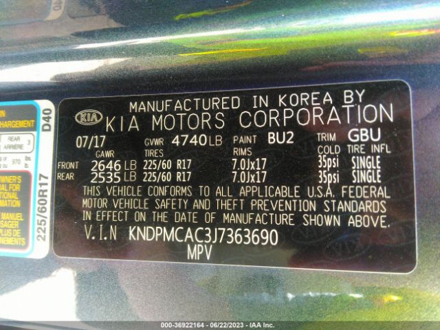 KNDPMCAC3J7363690 KIA Sportage Lx