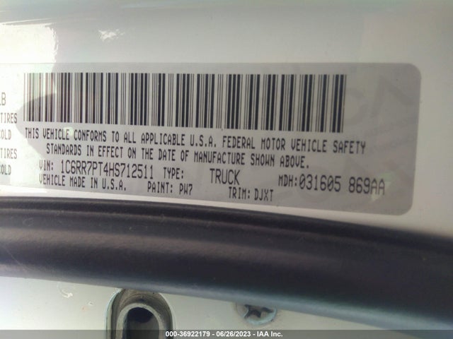1C6RR7PT4HS712511 RAM 1500 Longhorn
