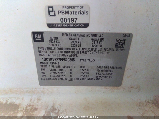 Chevrolet Silverado 2500hd Lt 2015 1GC1KVE87FF629805 Image 9